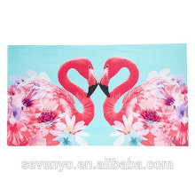 Toalla de toalla de boda personalizada Toalla de playa de impresión rosa Flamingo encantadora BT-049